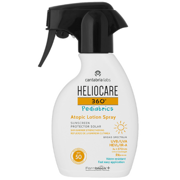 HELIOCARE 360 PEDIATRICS PURŠKIAMA APSAUGA ATOPINEI VAIKŲ IR KŪDIKIŲ KŪNO ODAI SPF50, 250 ML