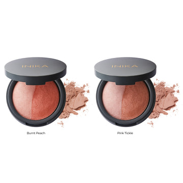 INIKA ORGANIC KOMPAKTINIAI MINERALINIAI SKAISTALAI DUO - Burnt Peach, 6.5 g