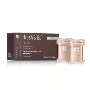 Noon Brush&Go SPF50 papildymas riebiai/probleminei odai (Tone 01), 3×5 g