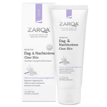 ZARQA CLEAR SKIN VEIDO KREMAS Į AKNĘ LINKUSIAI ODAI, 75 ML